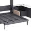 Grand lit escamotable avec élévateur hydraulique, lit mural pliable avec canapé, tablettes de rangement, charge USB et éclairage DEL-1500443324