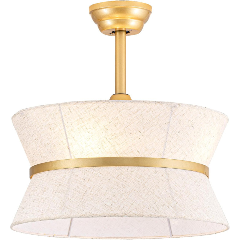 20" Boho Ceiling Fans With Lights And Remote,Flower Chandelier Fan With 6 Speeds,Gold Fandelier For Bedroom,Dining Room,Nursery(Timing,Adjustable Height,4-Light)