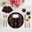 Gem Rubys Black Vegan Leather Round Coasters-119014995