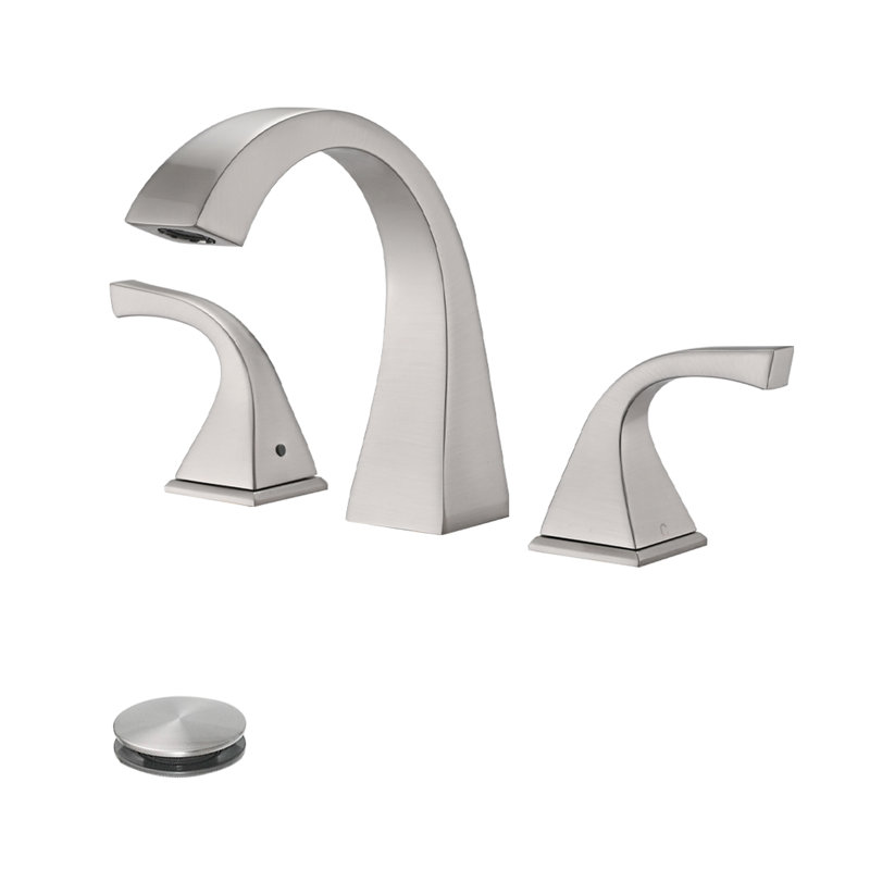 Robinet de lavabo de salle de bain à deux poignées Topcraft avec égouttoir escamotable, Nickel brossé