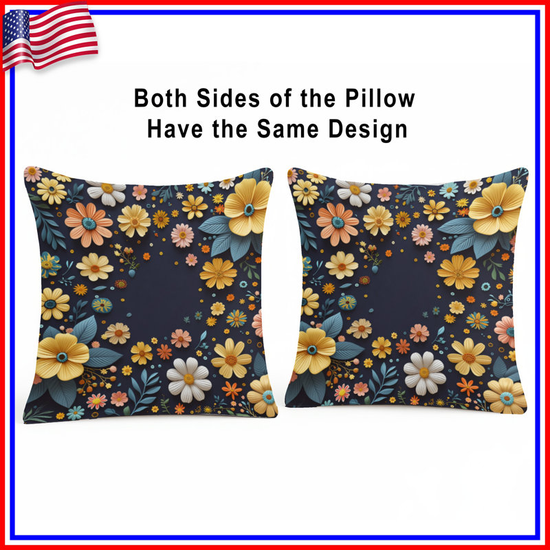 Coussin Floral, 20 x 20 inches