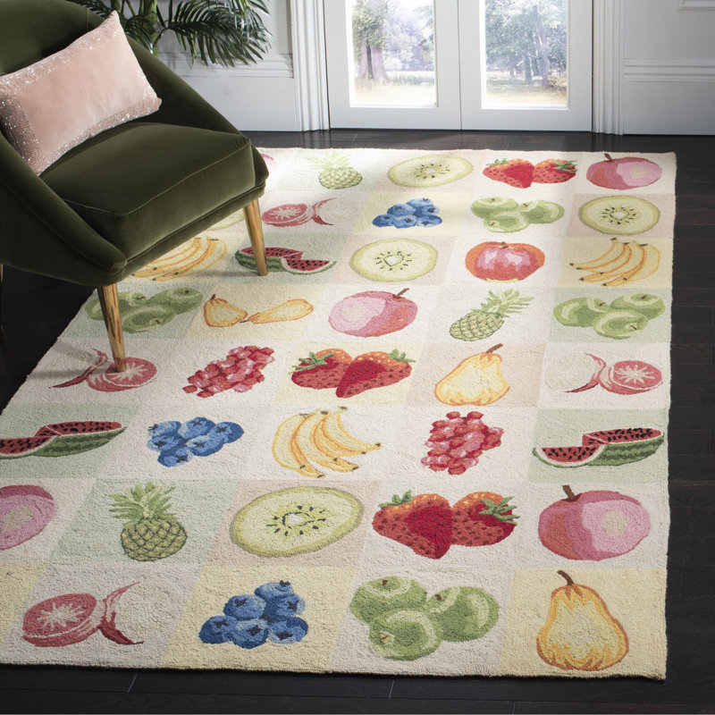 Tapis en laine crocheté à la main Demitro, Rectangle 5 pi 3 po x 8 pi 3 po