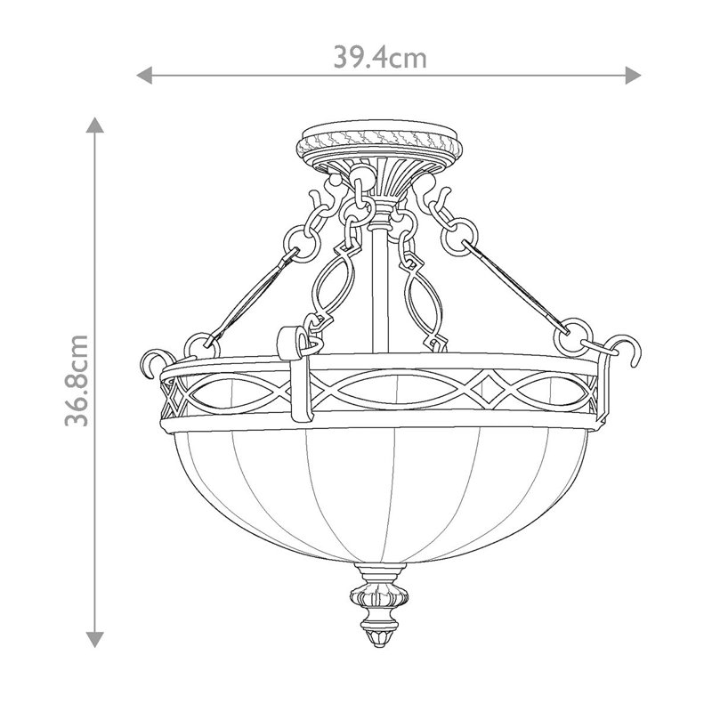 Pritzker Glass Semi Flush Mount