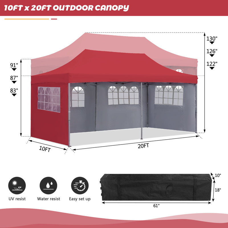 236.22 Ft. W x 118.11 Ft. D Steel Party Tent, Red