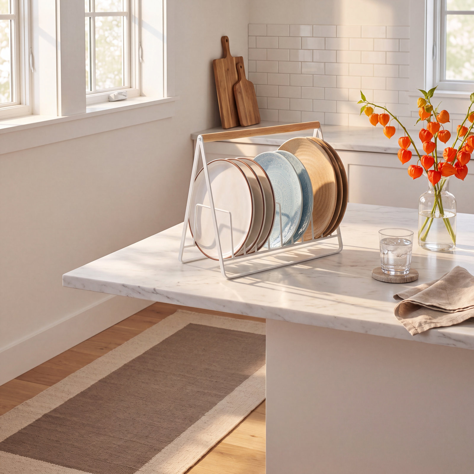 Tosca Wood-Accented Dish Storage Rack