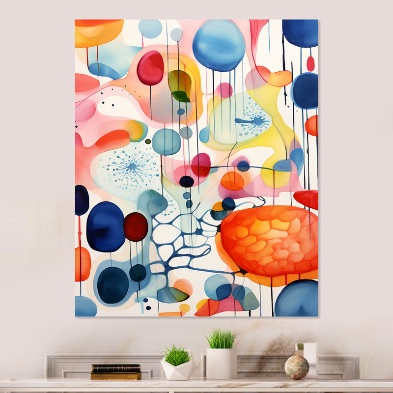 Colorful Mid Century Shapes 3 - Art mural géométrique en métal, H 20 po x l 12 po x P 1 po