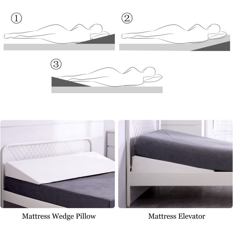 Chickamauga Bed Wedge Pillow for Sleeping Washable Cover, Inclined Mattress Elevator for Neck & Back Pain Alwyn Home Size: Queen