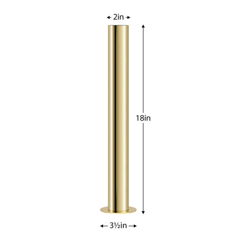 18" Gold Stainless Steel Reflective Pipe Vase, Gold, 18 inch