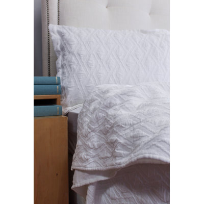Couvre-lit en mélange de coton blanc
