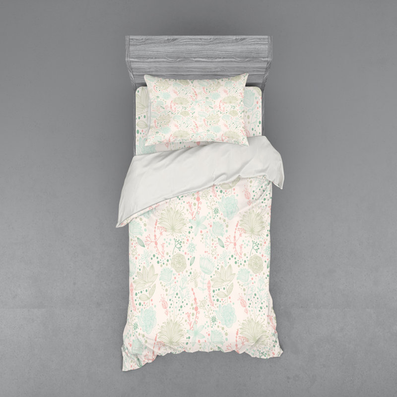 Ensemble de housse de couette en microfibre beige, Housse de couette simple TG + 2 articles suppléme
