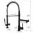 Hot And Cold Kitchen Faucet With Pull Down Feature - Black Nickel, Brass Body, 360 Rotation, Modern Sink In Nickel Single Handle, Supply, , Fixture