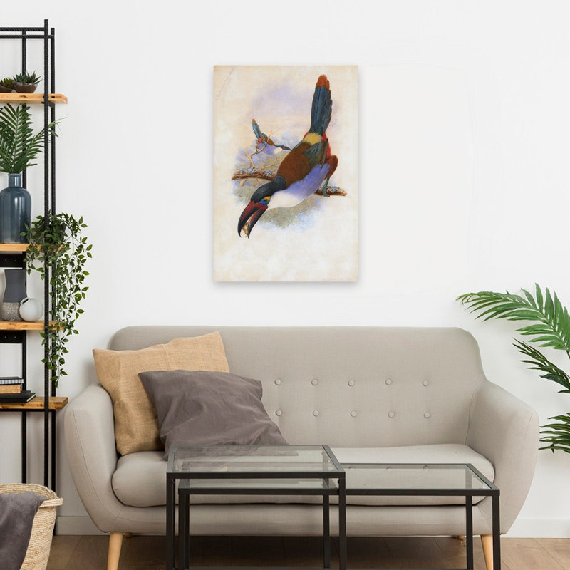 Toucan noir sur fond noir, H 24 po x l 16 po