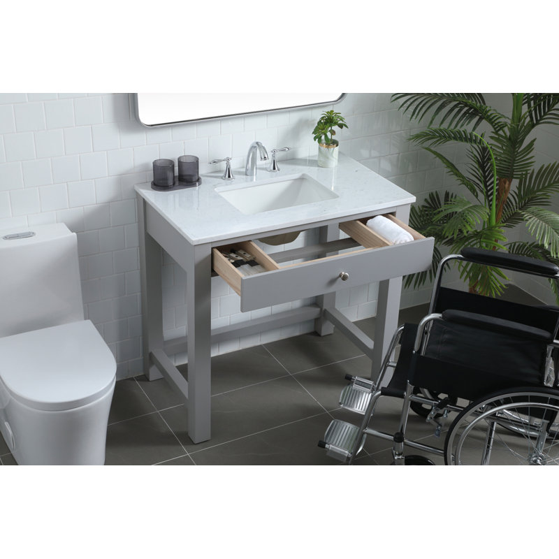 Ensemble de meuble-lavabo simple 36 po Hudson, Gris