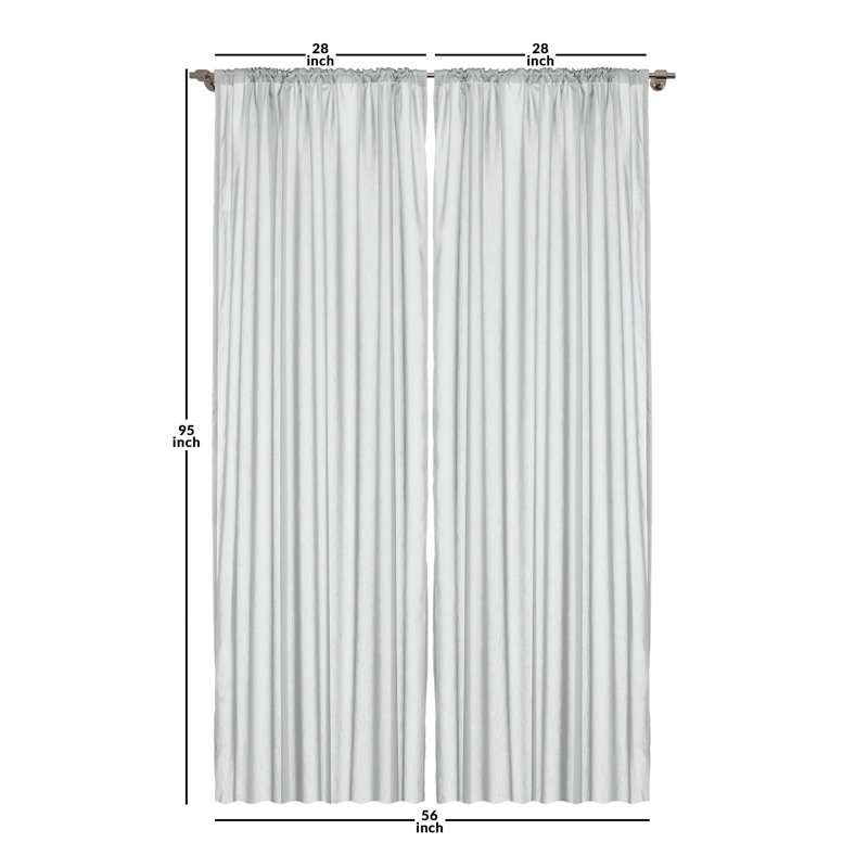 Panneau coulissant floral semi-diaphane avec passe-tringle, 28 po x 95 po