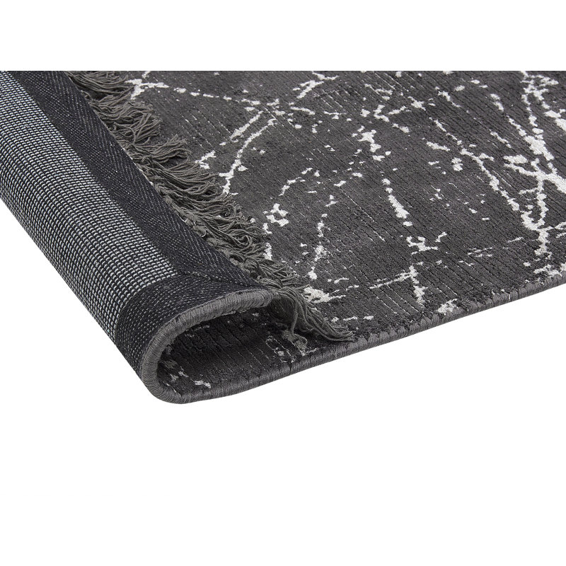 Abai Hand Woven Dark Grey Indoor Rug, Rectangle 140 x 200cm