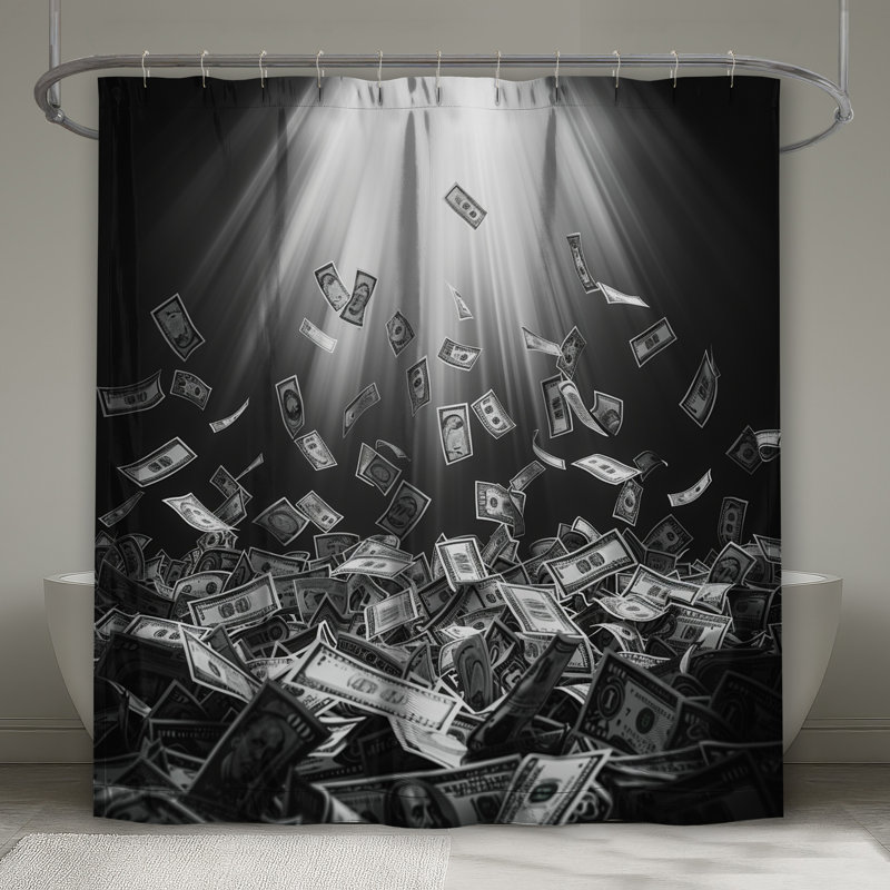 Rideau de douche argent moderne, L 70 po x H 84 po