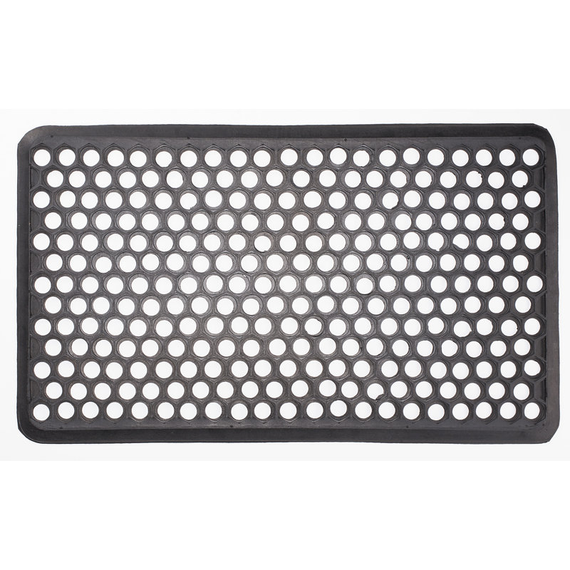 Tapis de porte d’extérieur antidérapant 30 po x 18 po nid d’abeille en caoutchouc Ioannes