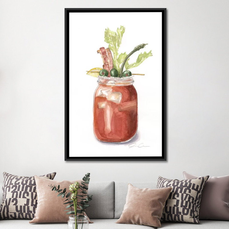 Reproduction d’art sur toile tendue "it is brunch, H 26 po x l 18 po x P 1,5 po, Toile avec cadre noir, Pas de tapis