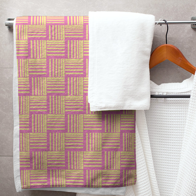 Jaya Bath Towel, Yellow/Light Pink