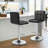Marte Faux Leather Swivel Bar Stools, Adjustable Counter Height Barstools with Backrest and Footrest-40658658