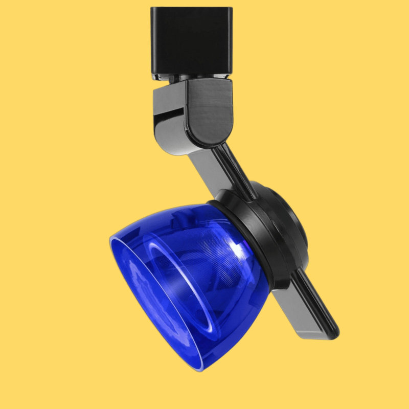 Cal Lighting Black 12W Dimmable LED Track Light with Blue Clear Glass