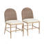 Chaise d'appoint rembourrée en fer avec dossier en rotin