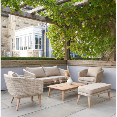 Cambrai Wicker 6 - Person Garden Lounge Set with Cushions