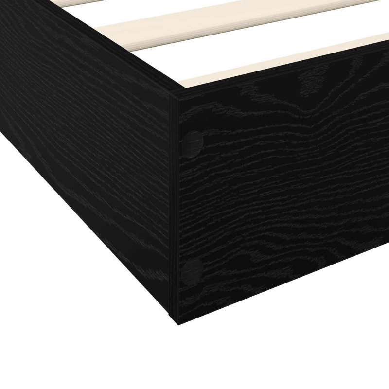 Bed Frame, Black Oak