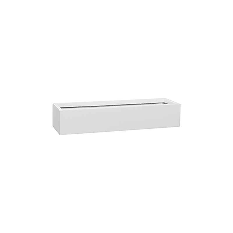 Connoisseur Fibreglass Planter Box, Glossy White, 3" H x 7" W x 19" D