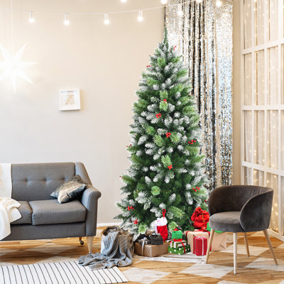 Arbre de Noël 72 po et baies vert H 72 po