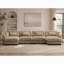Canapé d'angle en forme de U Cloud Couch avec poufs amovibles, convertible 4 places, profond, moderne, en velours confortable, avec accoudoirs rembourrés, coussin lombaire et coussins décoratifs, couleur camel