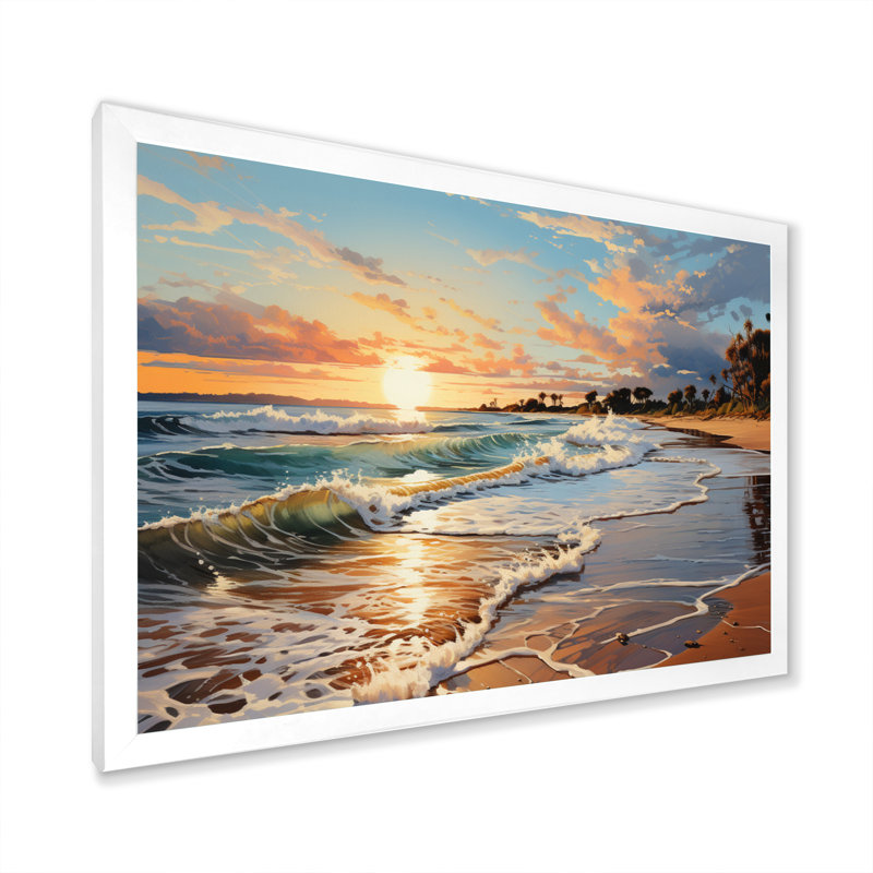 Alikai Beach Sandy Serenade I - impression, H 12 po x l 20 po x P 1 po, Cadre simple blanc