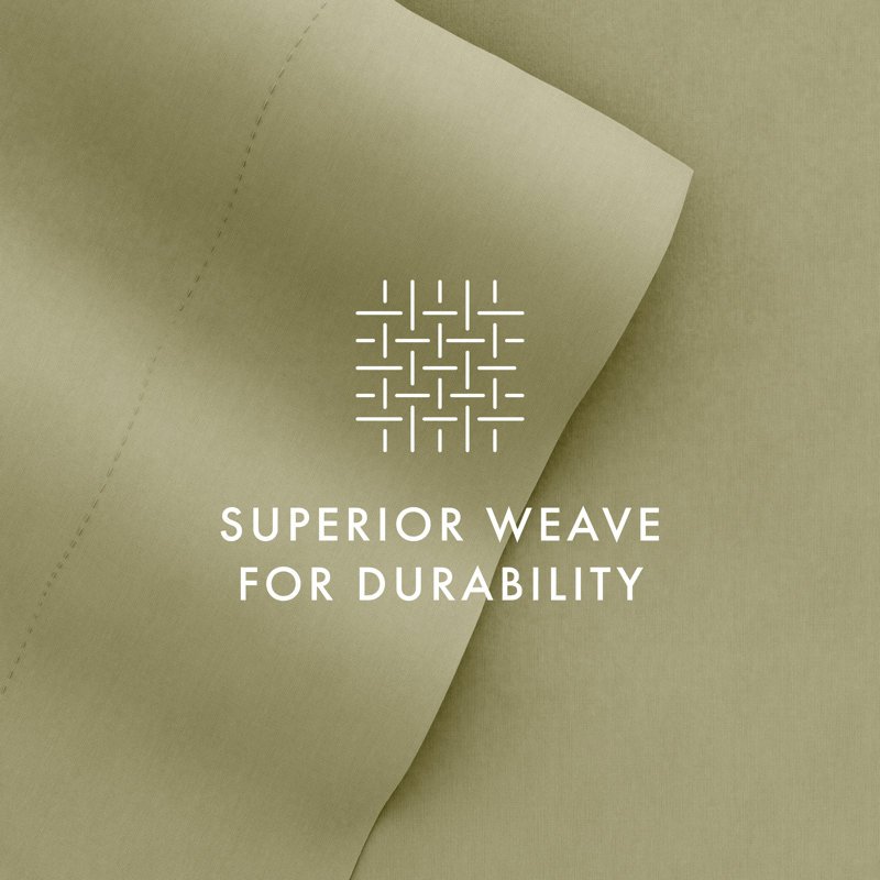 Sage Twin Microfiber 3-Piece Solid Sheet Set