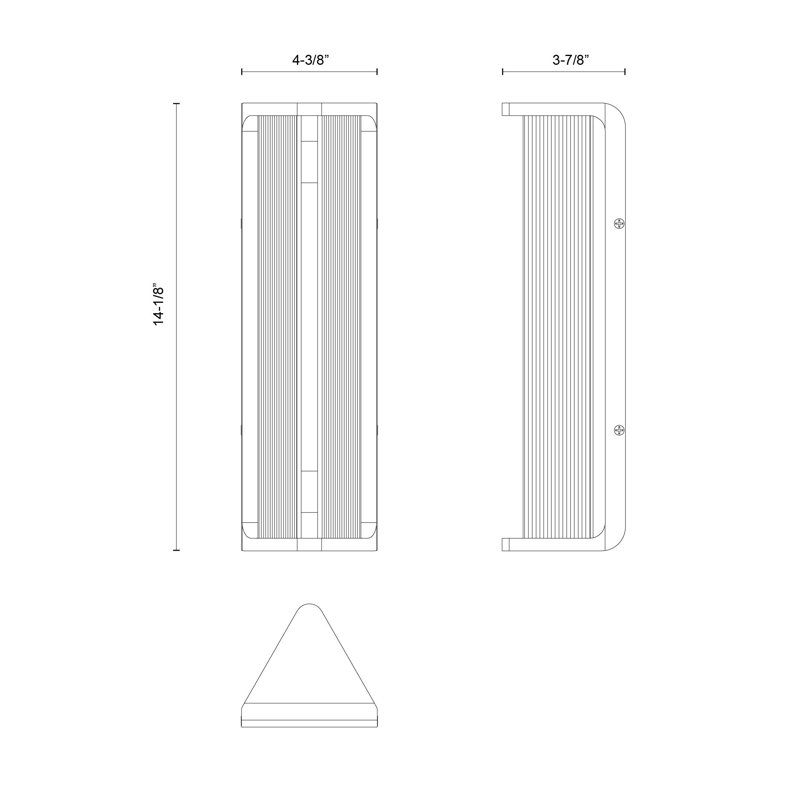Sabre 1 - Light LED Bath Bar, Ribbed Glass/Urban Bronze