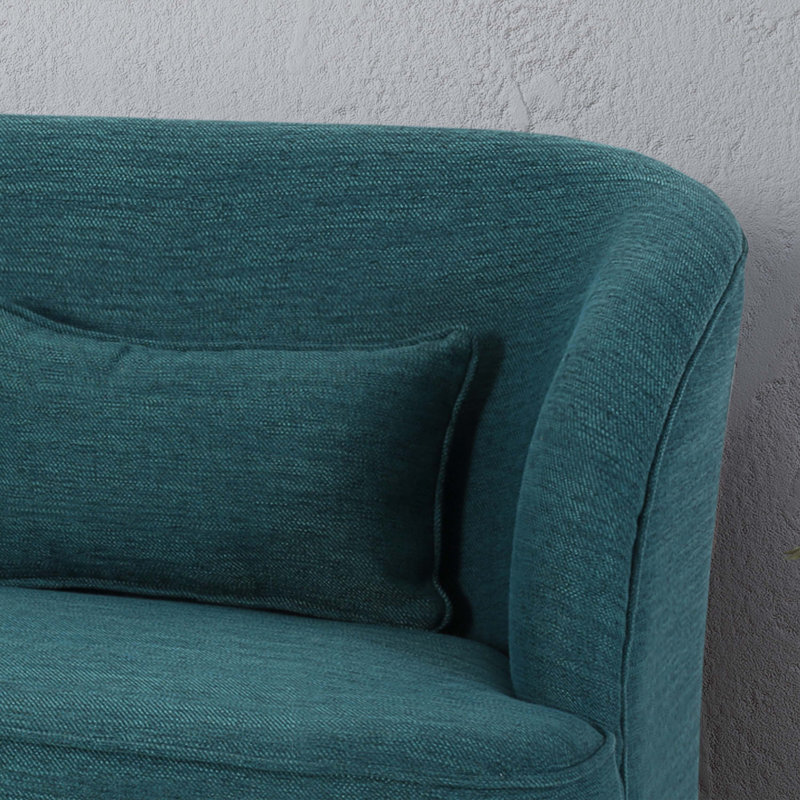 Causeuse à accoudoirs encastrés 49,5 po Debs, Teal Polyester