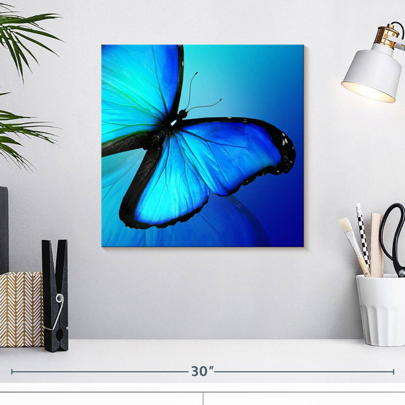 Brampt Glowing Morpho Butterfly, 16" H x 16" W
