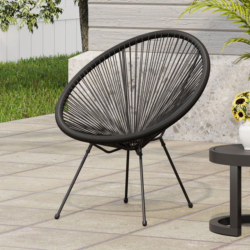 Chaise de patio Jacobthoma, Noir