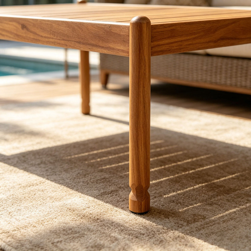 Table basse d'extérieur en bois d'acacia, Teck