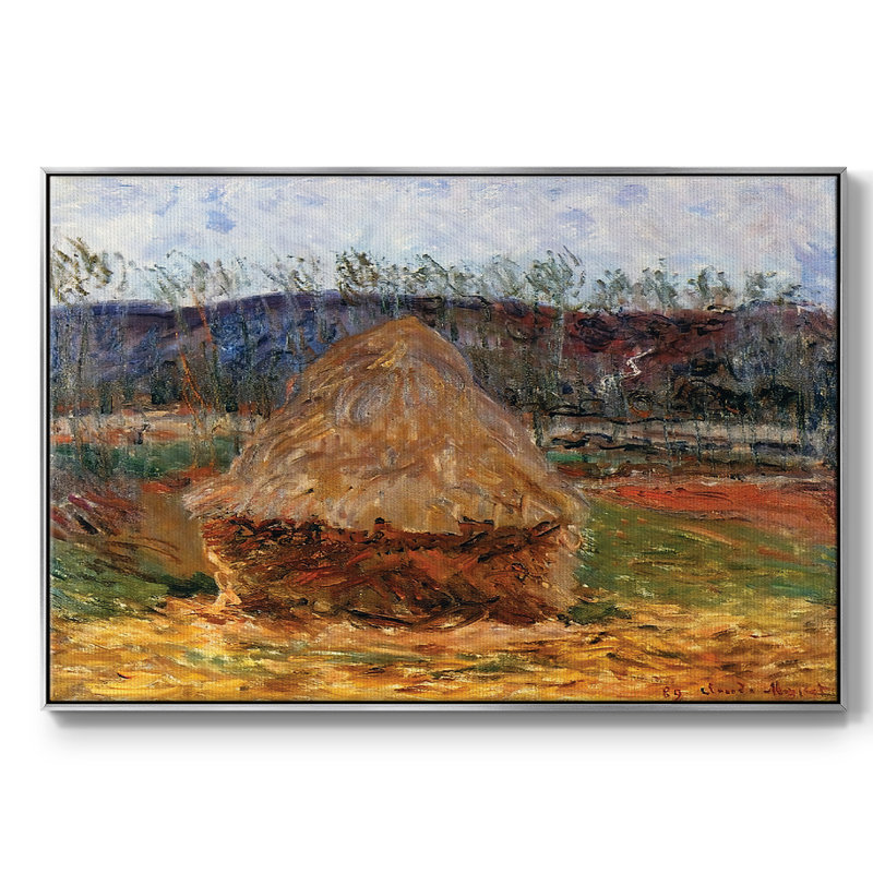 Grainstack At Giverny, 1889, reproduction d'art sur toile, H 25 po x l 17 po x P 2 po, Argent