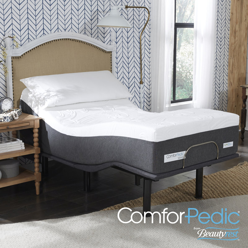 ComforPedic from Beautyrest Medium Gel Memory Foam Mattress with Adjustable Base, Twin XL, 14"