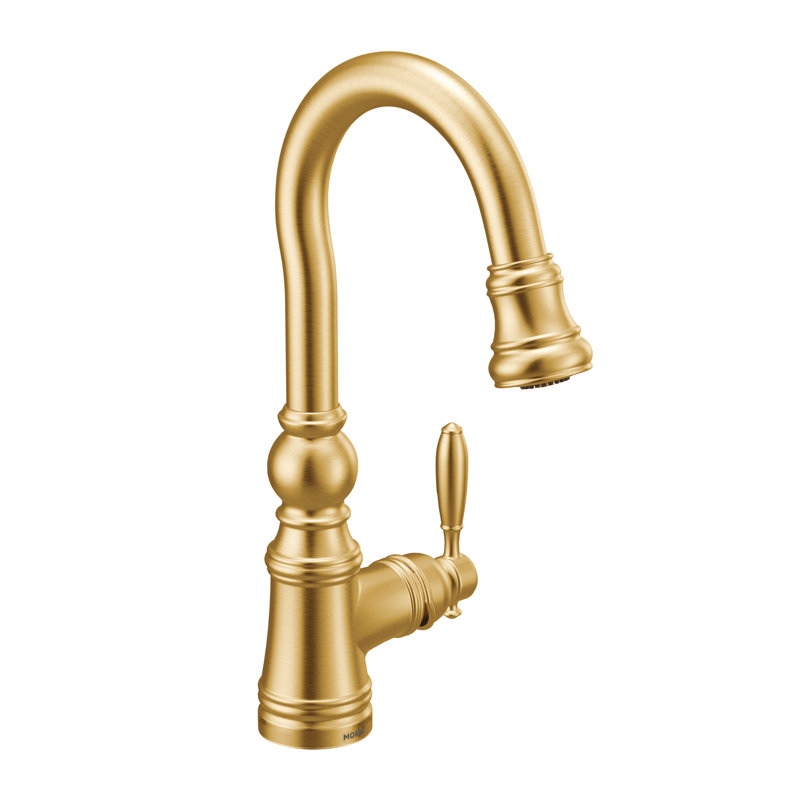 Weymouth Pull Down Bar Faucet with Power Clean, Brushed Gold
