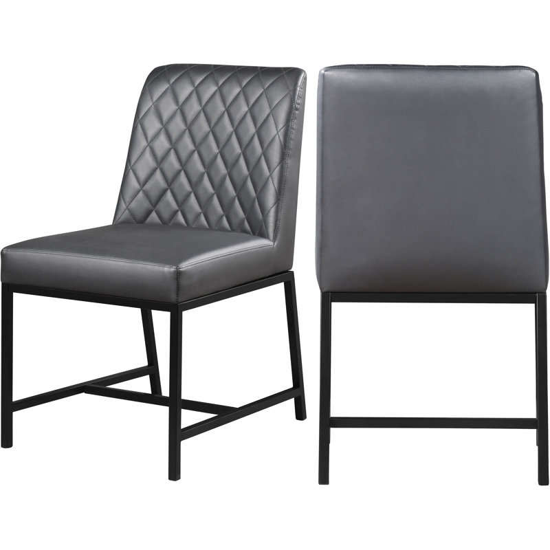 Bryce Upholstered Side Chair, Grey Vegan Leather