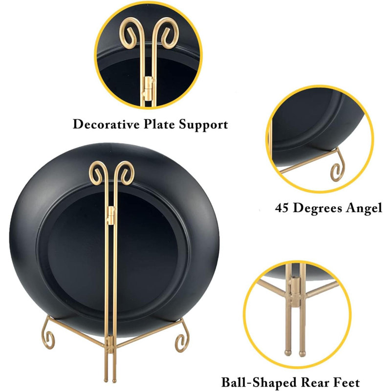 Plate Stand, Decorative Holder For Displaying Platters, Heavy Duty Metal Easel Stand For Picture, Photo Frame, Books And Round Objects