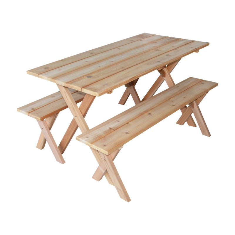 Table de pique-nique rectangulaire Abernethy, Naturel