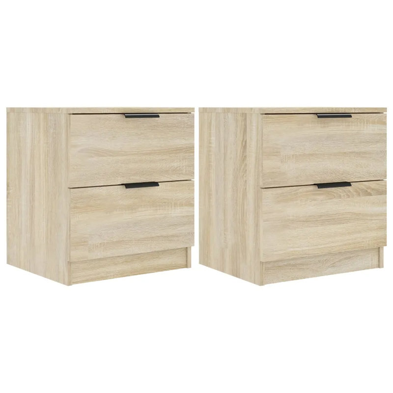 Jaicen 45cm W Manufactured Wood Bedside Table, Sonoma Oak