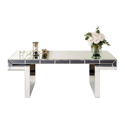 Table basse luxueuse à miroir rectangulaire au design exquis pour un style de vie élégant