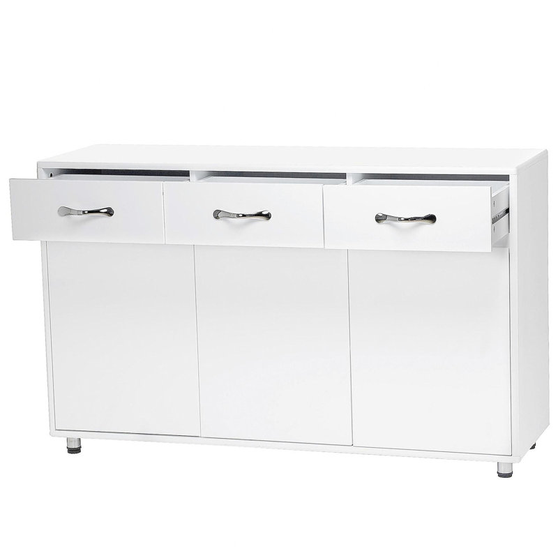 Three Doors Side Table-White