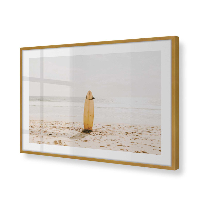 Impression Solitaire Surf II, Cadre doré poli, H 19,25 po x l 25,25 po x P 1,25 po