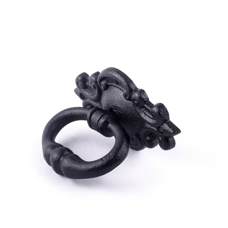 Black Iron Ornate Traditional Drop Bail Ring Pull