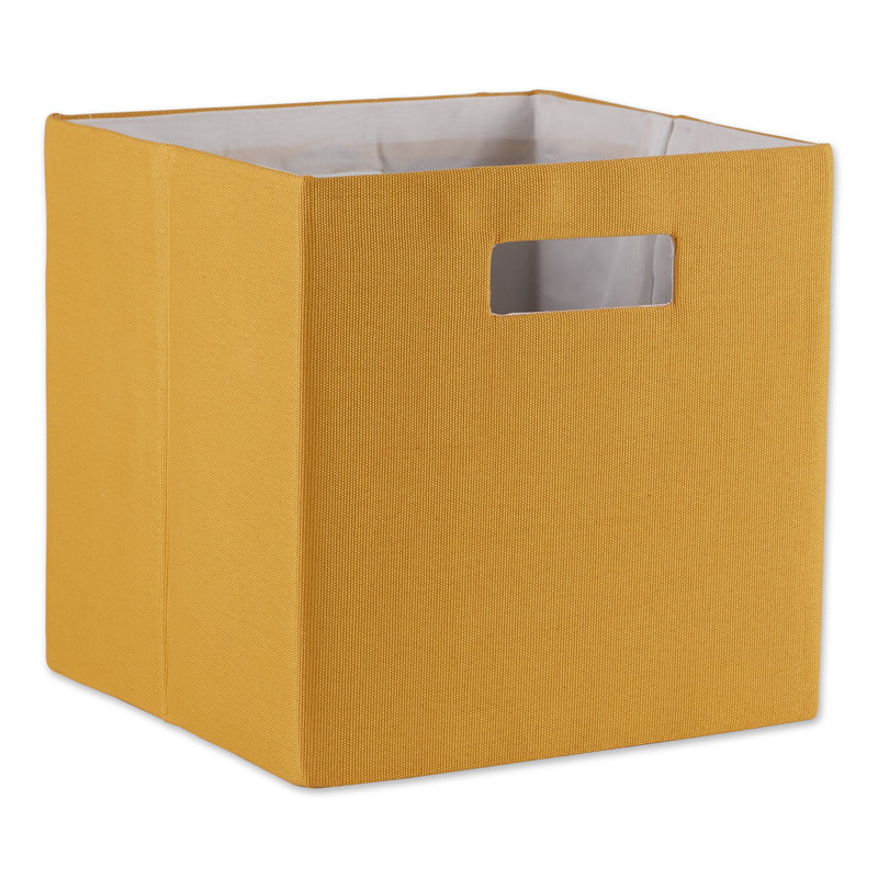 Ebern Designs Decorative Bin, 11" H x 11" W x 11" D, Honey Gold